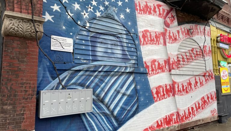 Chicago murals: American flag painting in Pilsen shows the United States as a nation of immigrants