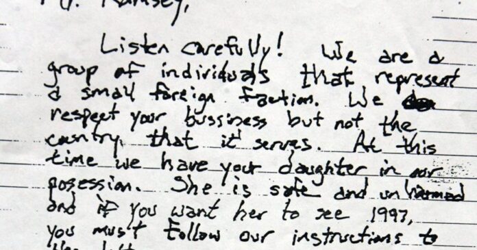 JonBenét Ramsey murder case: The ransom note and other evidence